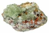 Green Cubic Fluorite Crystal Cluster on Quartz - Morocco #164557-3